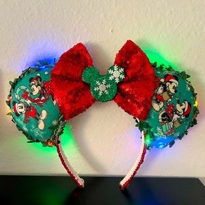 2 sets of Disney ears - 1 classic and 1 light up xmas